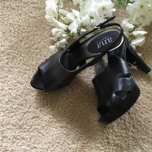 A.N.A Women Leather Black SZ: 7.5 Block Platform High Heel